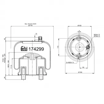 Ressort pneumatique, suspension pneumatique FEBI BILSTEIN