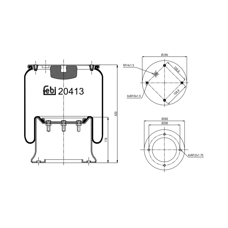 Soufflet à air, suspension pneumatique FEBI BILSTEIN 20413
