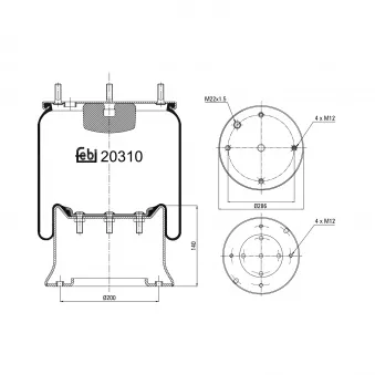Soufflet à air, suspension pneumatique FEBI BILSTEIN