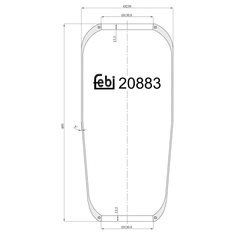Soufflet à air, suspension pneumatique FEBI BILSTEIN 20883