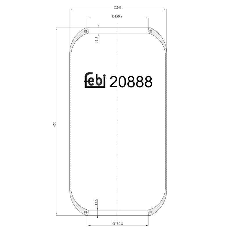 Soufflet à air, suspension pneumatique FEBI BILSTEIN 20888