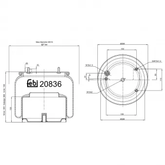 Soufflet à air, suspension pneumatique FEBI BILSTEIN