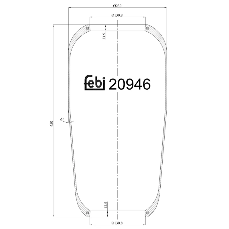 Soufflet à air, suspension pneumatique FEBI BILSTEIN 20946