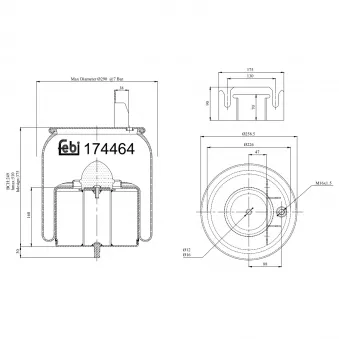 Ressort pneumatique, suspension pneumatique FEBI BILSTEIN