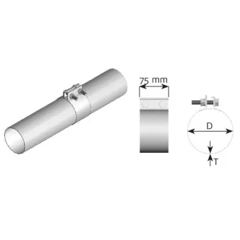Raccord de tuyau, système d'échappement DINEX