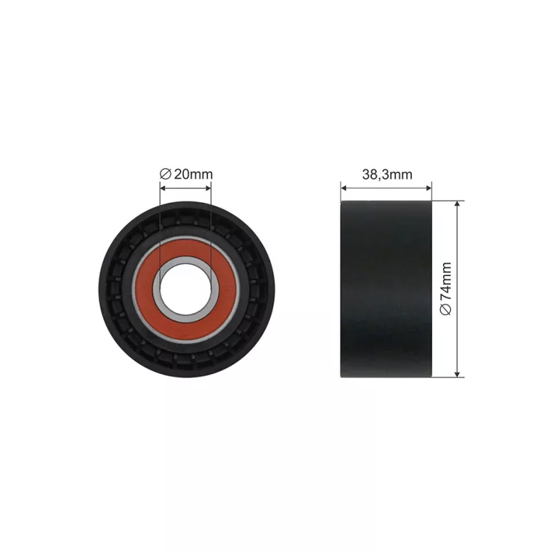 Poulie-tendeur, courroie trapézoïdale à nervures TEKNÖR RNK-RE-024