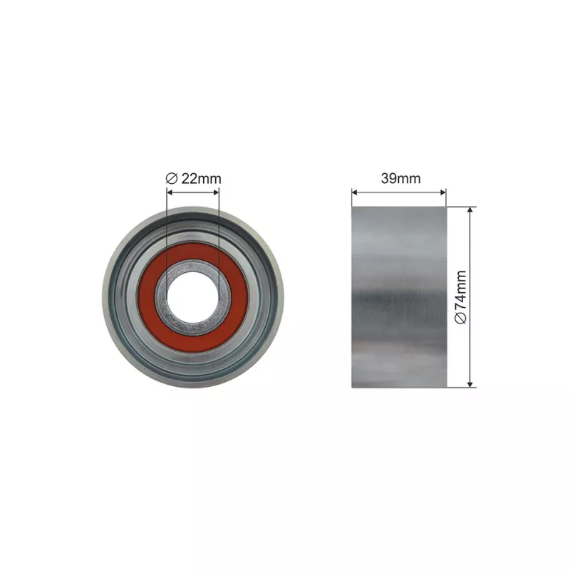 Poulie-tendeur, courroie trapézoïdale à nervures TEKNÖR RNK-SA-004