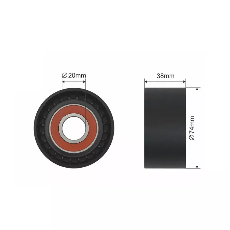 Poulie-tendeur, courroie trapézoïdale à nervures TEKNÖR RNK-VV-007