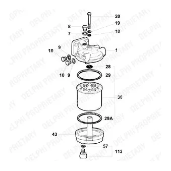 Filtre à carburant DELPHI