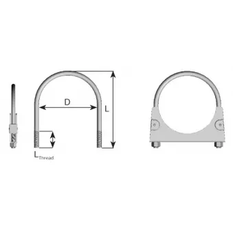 Clip de retenue, système d'échappement DINEX