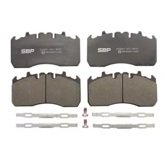 Jeu de 4 plaquettes de frein arrière SBP