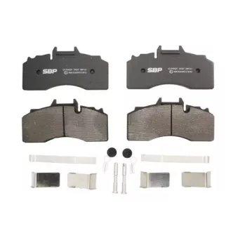 Jeu de 4 plaquettes de frein avant SBP