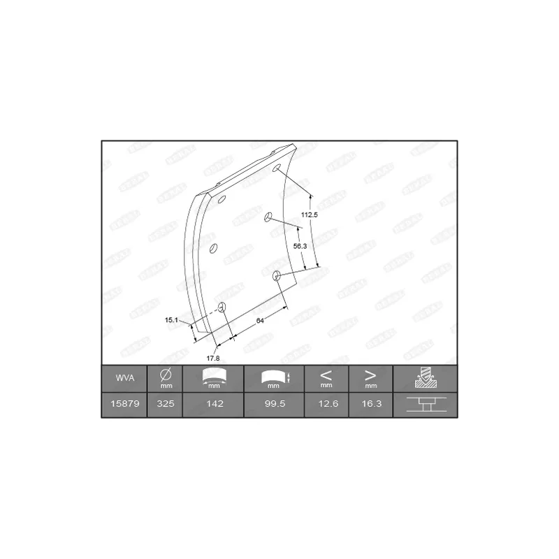 Garniture de sabot de frein BERAL KBL15879.0-1649