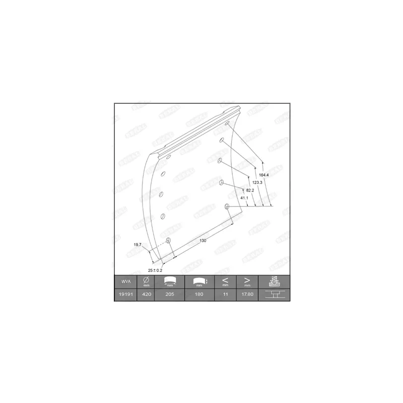 Garniture de sabot de frein BERAL KBL19191.0-1541