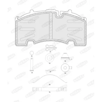 Jeu de 4 plaquettes de frein avant BERAL