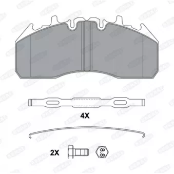 Jeu de 4 plaquettes de frein BERAL