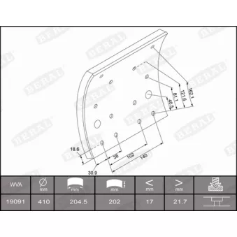 Garniture de sabot de frein BERAL KBL19091.0-1637