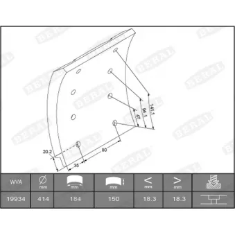 Garniture de sabot de frein BERAL