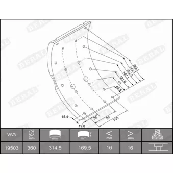 Garniture de sabot de frein BERAL