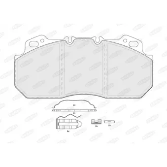 Jeu de 4 plaquettes de frein BERAL
