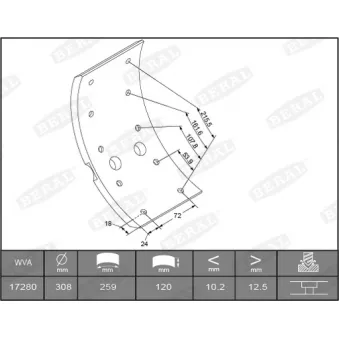 Garniture de sabot de frein BERAL