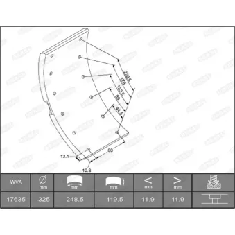 Garniture de sabot de frein BERAL KBL17635.9-1560