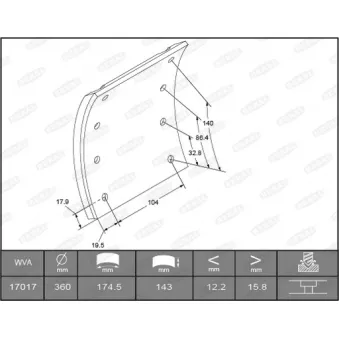 Garniture de sabot de frein BERAL