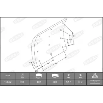 Garniture de sabot de frein BERAL KBL19562.1-1560
