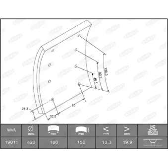 Garniture de sabot de frein BERAL KBL19010.0-1616
