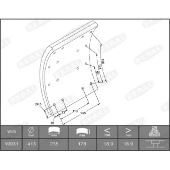 Garniture de sabot de frein BERAL