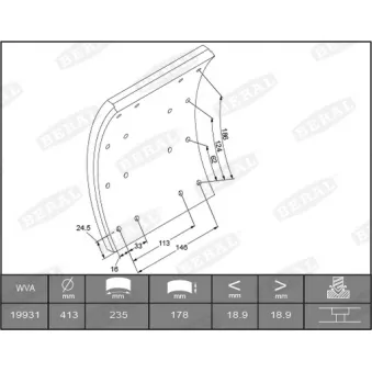 Garniture de sabot de frein BERAL