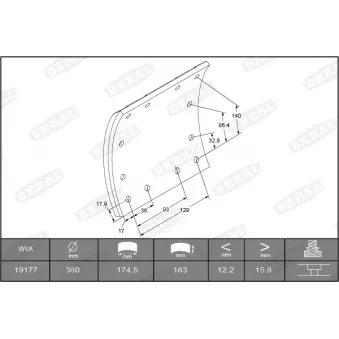 Garniture de sabot de frein BERAL