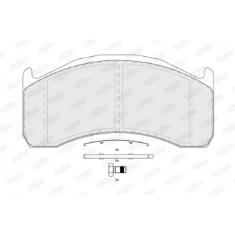 Jeu de 4 plaquettes de frein BERAL