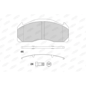 Jeu de 4 plaquettes de frein BERAL