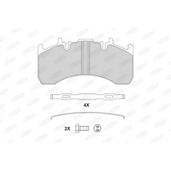 Jeu de 4 plaquettes de frein arrière BERAL