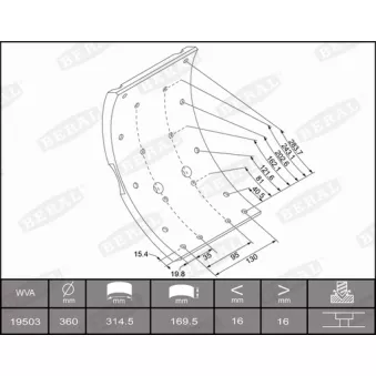 Garniture de sabot de frein BERAL