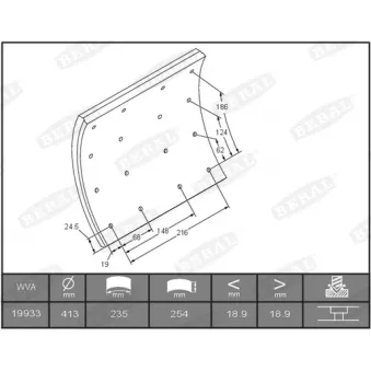 Garniture de sabot de frein BERAL
