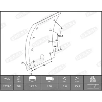 Garniture de sabot de frein BERAL KBL17290.0-1561