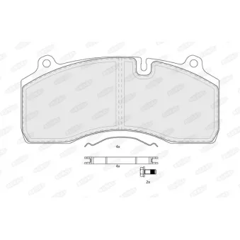 Jeu de 4 plaquettes de frein BERAL BCV29181TK