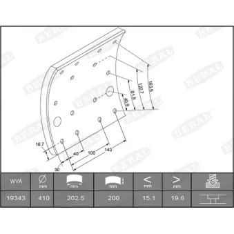 Garniture de sabot de frein BERAL KBL19263.1-1637