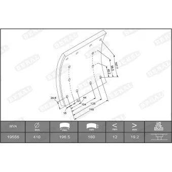 Garniture de sabot de frein BERAL KBL19714.0-1642