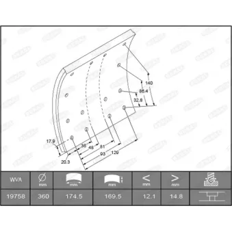 Garniture de sabot de frein BERAL KBL19758.0-1649