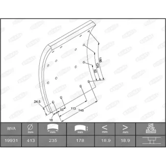 Garniture de sabot de frein BERAL