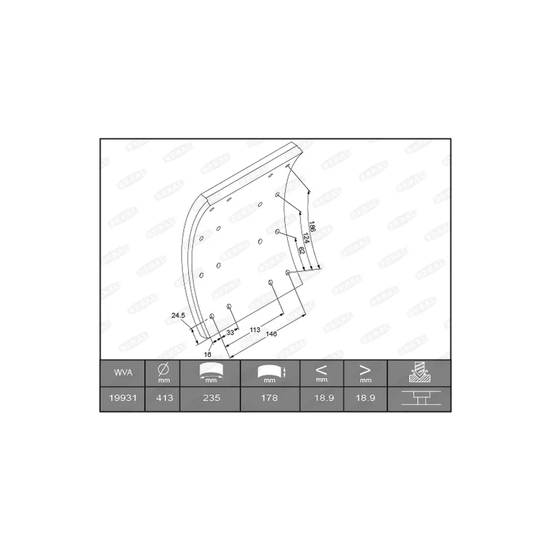 Garniture de sabot de frein BERAL KBL19931.0-1637