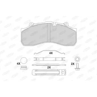 Jeu de 4 plaquettes de frein BERAL