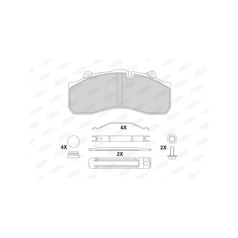 Jeu de 4 plaquettes de frein BERAL BCV29143TK