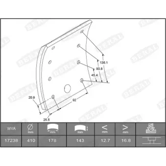 Garniture de sabot de frein BERAL