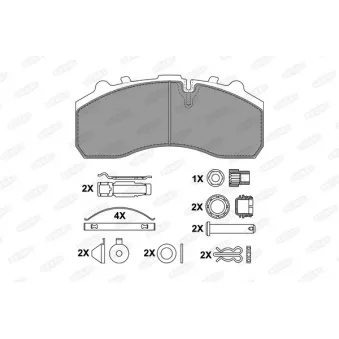 Jeu de 4 plaquettes de frein BERAL