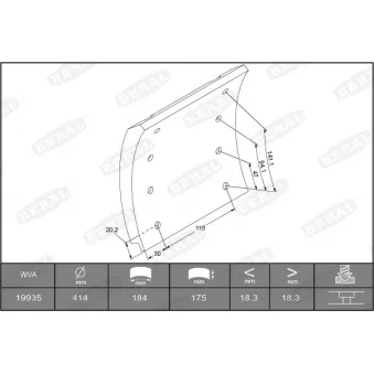 Garniture de sabot de frein BERAL