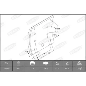 Garniture de sabot de frein BERAL